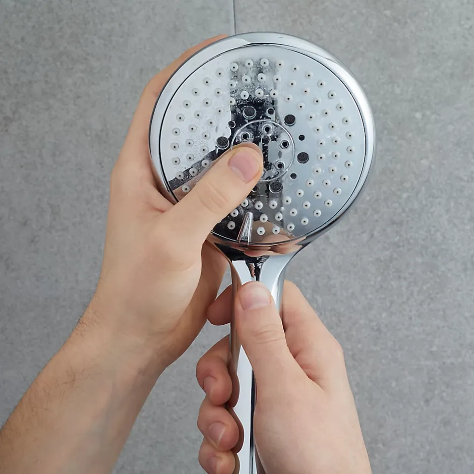 GoodHome Douchette 3 jets chromé Cavally* Pommeau De Douche, Flexible Et Barre De Douche