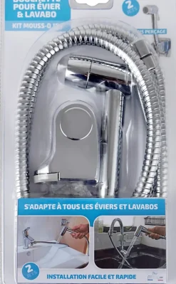 MTK Douchette 2 jets chromée pour robinet de lavabo et évier, Mouss-O Jet* Accessoire De Robinet