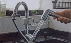 MTK Douchette 2 jets chromée pour robinet de lavabo et évier, Mouss-O Jet* Accessoire De Robinet