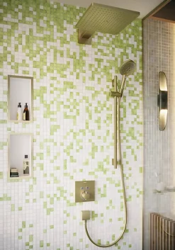 Hansgrohe Douchette à main 3 jets, bronze brossé, Raindance Select S 120* Pommeau De Douche, Flexible Et Barre De Douche
