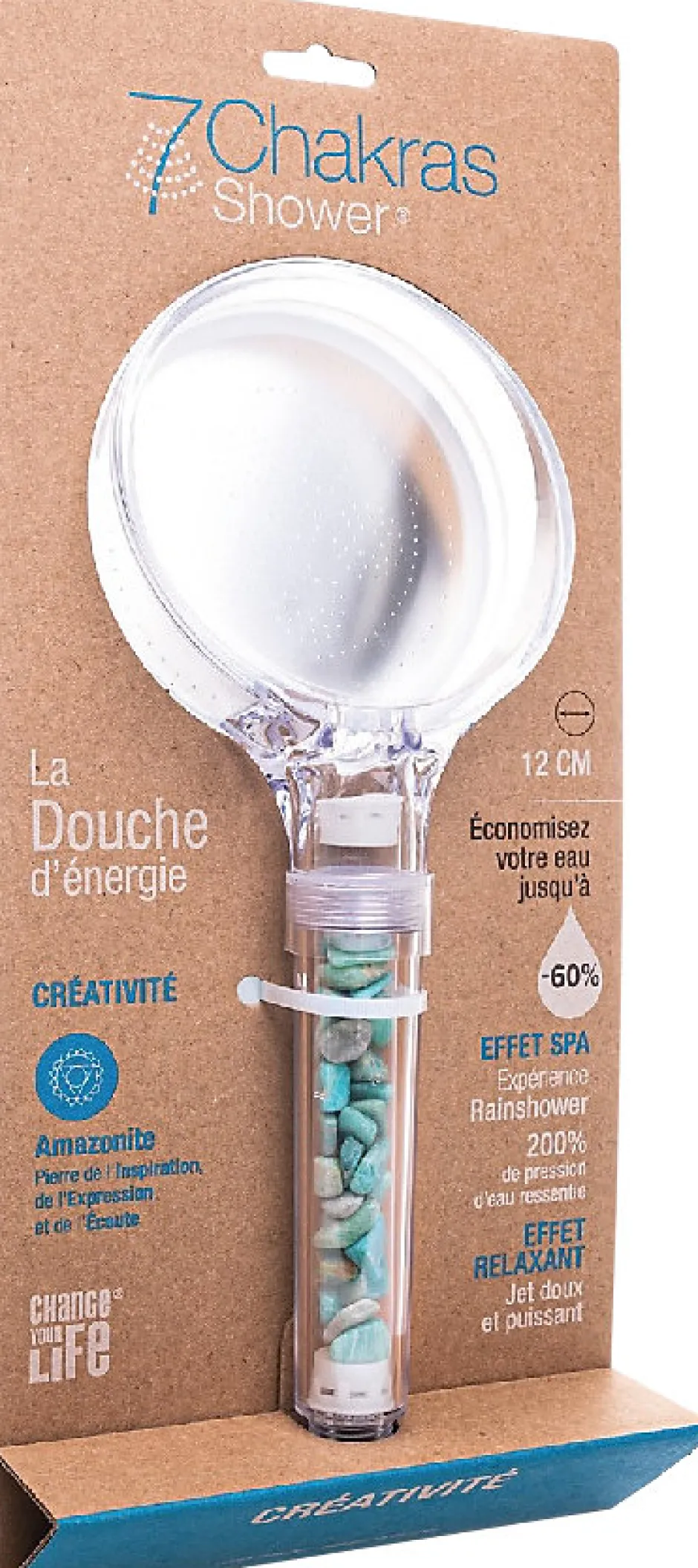 Change your life Douchette diamètre 12 cm, 1 jet, 7ChakrasShower