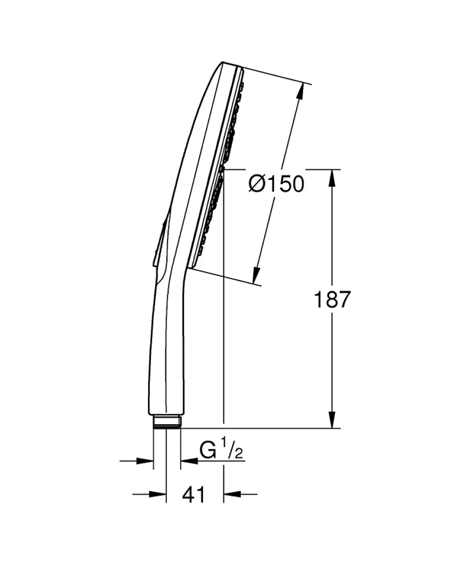 Grohe Douchette et flexible chrome rond Vitalio Smartactive 150 3 jets* Pommeau De Douche, Flexible Et Barre De Douche