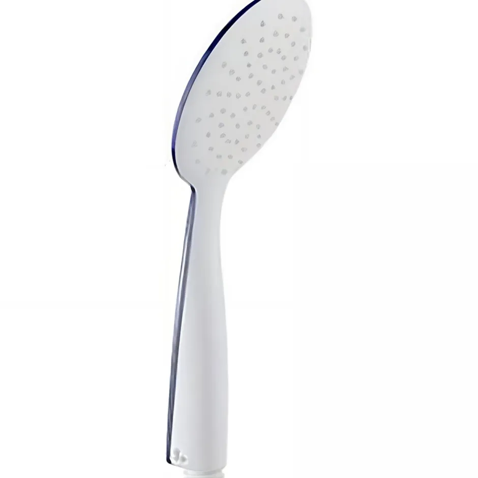 Sanindusa Douchette extra-plate blanche et chrome picots de sortie en silicone anti-calcaire Basic 105