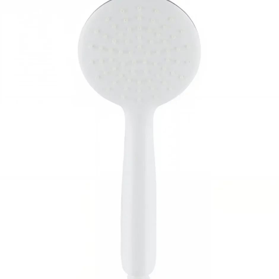 Sanindusa Douchette extra-plate blanche et chrome picots de sortie en silicone anti-calcaire Basic 105
