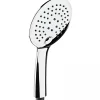 Sanindusa Douchette ronde 3 jets effet pluie effet pluie intense et effet massage sorties d'eau anti-calcaire Digit 105 chromé