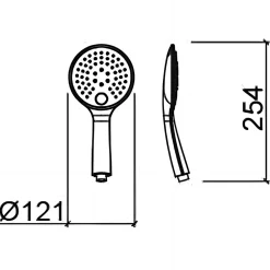 Sanindusa Douchette ronde 3 jets effet pluie effet pluie intense et effet massage sorties d'eau anti-calcaire Digit 105 chromé