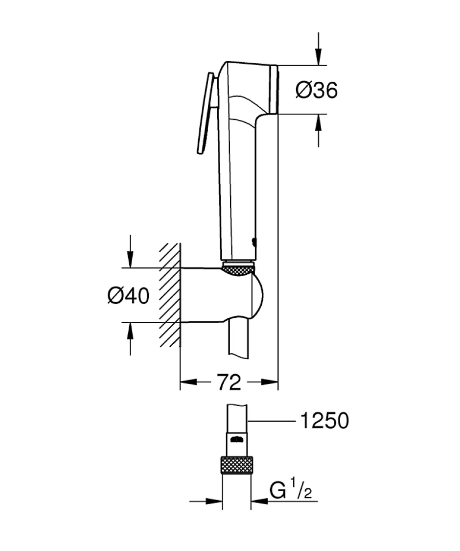 Grohe Douchette WC chromé Vitalio Trigger Spray 30