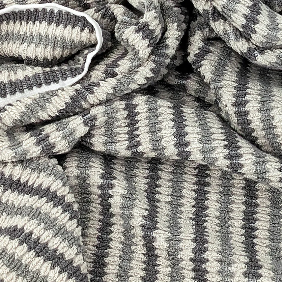 Linnea Drap de bain à rayures pur coton 100x150 cm collection BREEZE gris* Serviette De Bain
