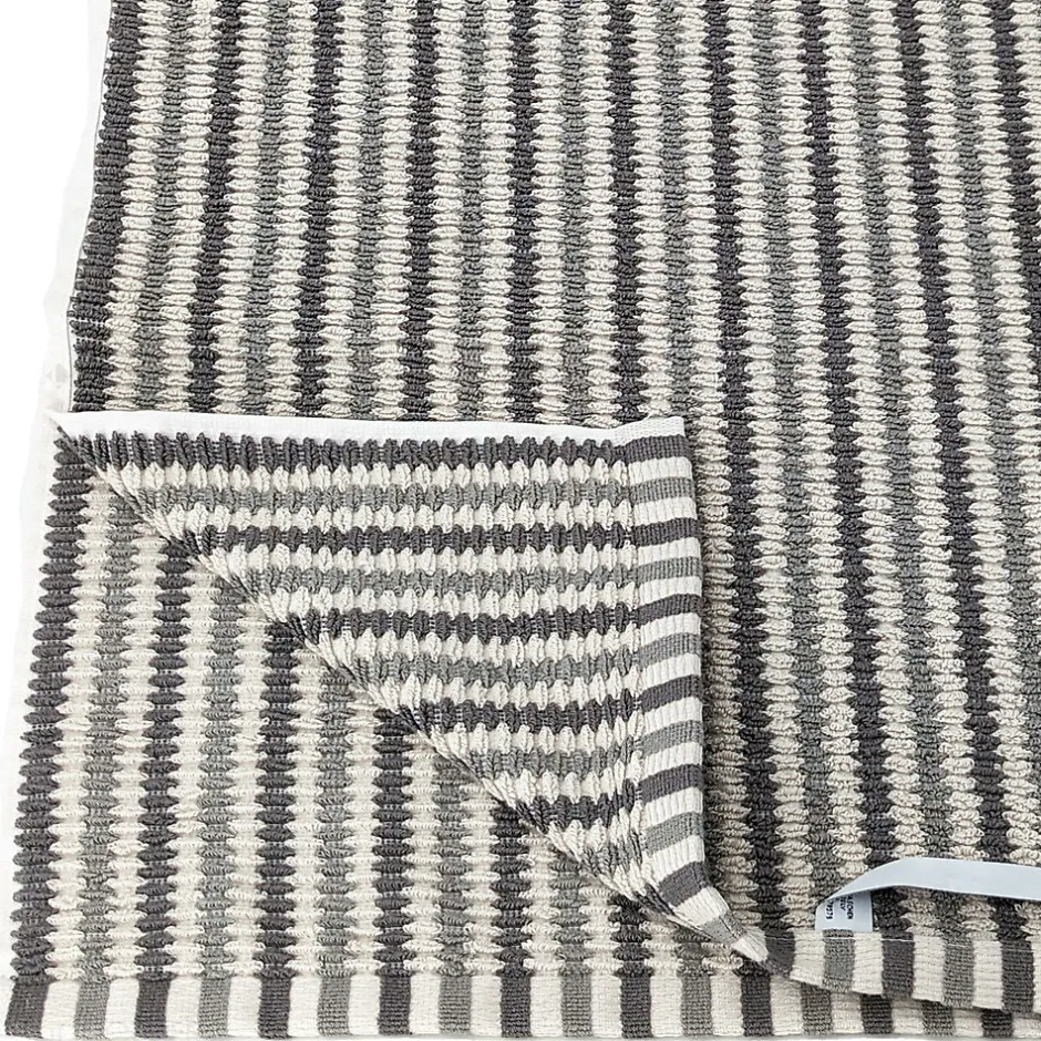 Linnea Drap de bain à rayures pur coton 100x150 cm collection BREEZE gris* Serviette De Bain