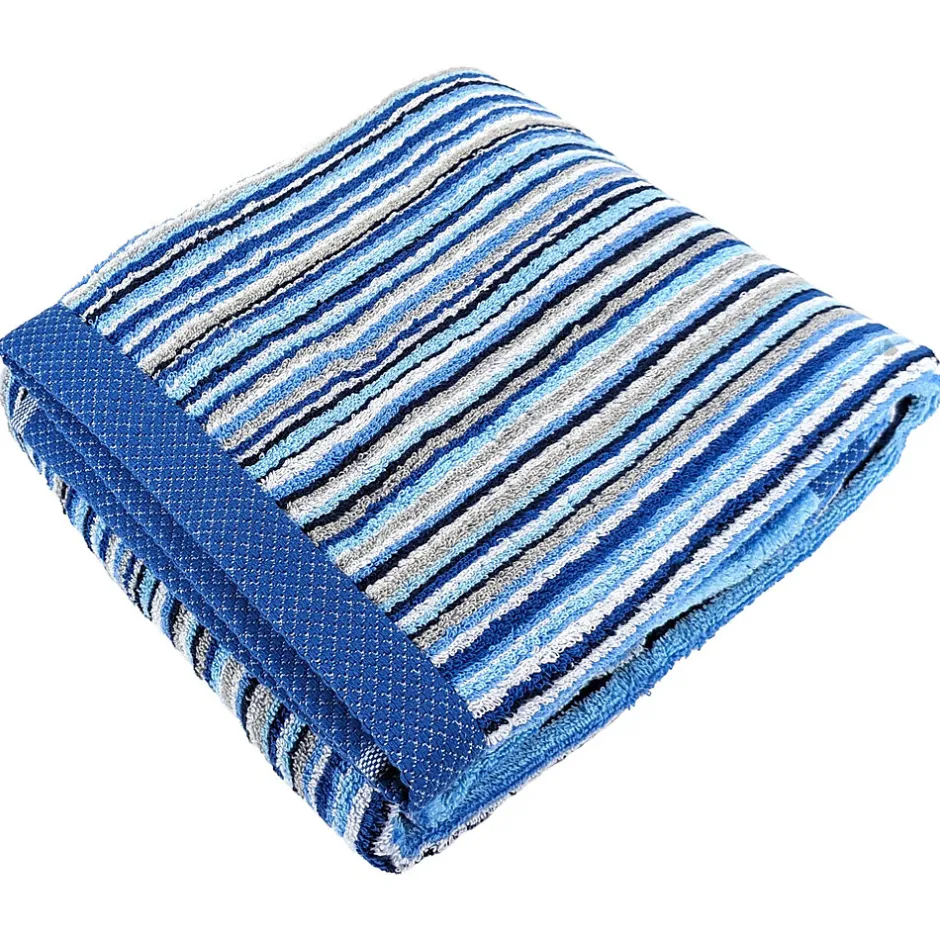 Linnea Drap de bain coton 500g/m2 collection PURE STRIPES II Bleu