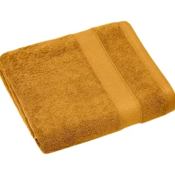 Linnea Drap de bain coton 550g/m2 95x140 cm collection NAÏA jaune Curry