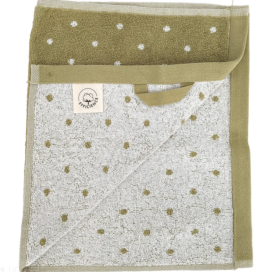 Linnea Drap de bain en coton 100x150 cm collection EFFICIENT DOTS vert olive