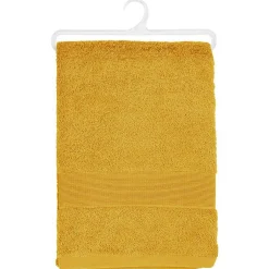 Atmosphera Créateur D'Intérieur Drap de bain Essentiel - coton 450 gr/m² - jaune moutarde 100x150 cm - Atmosphera* Serviette De Toilette