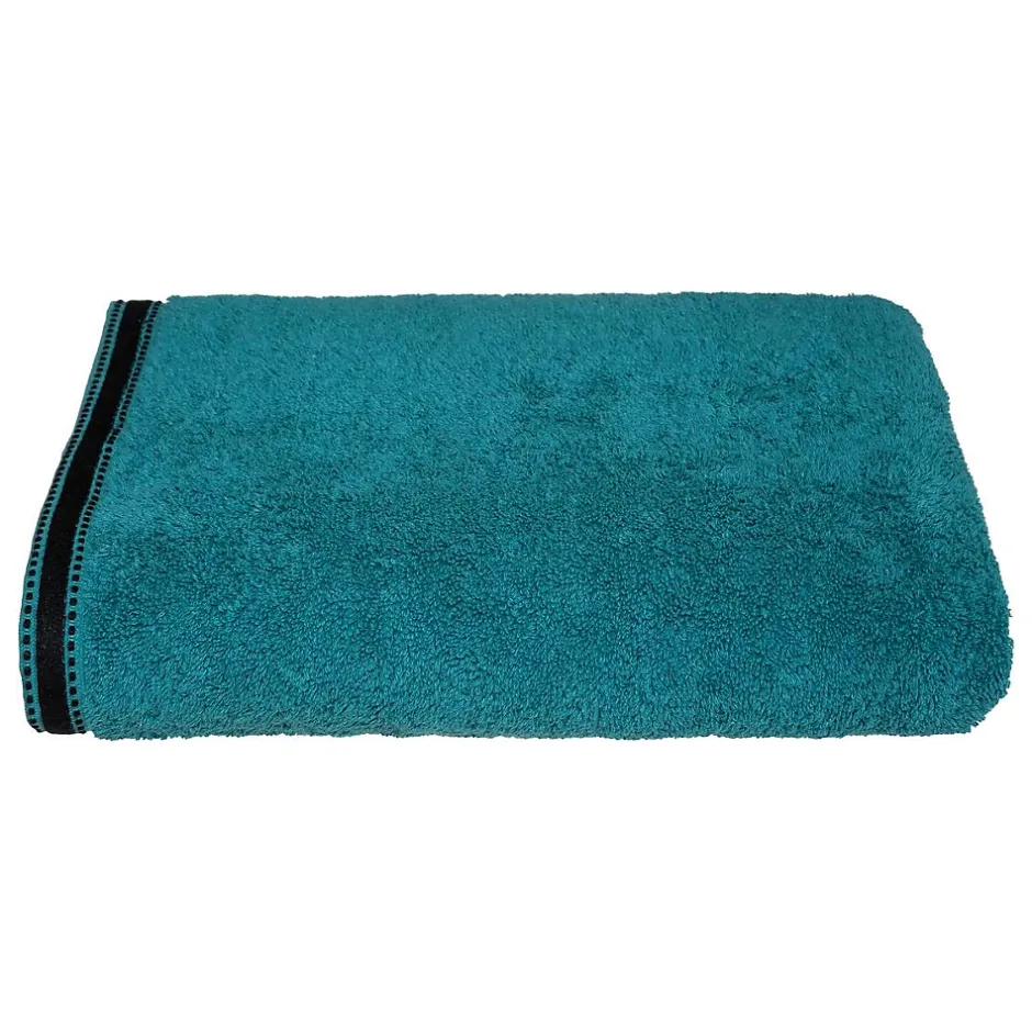 Atmosphera Créateur D'Intérieur Drap de bain Joia - coton 550 gr/m² - bleu canard 100x150 cm - Atmosphera* Serviette De Toilette