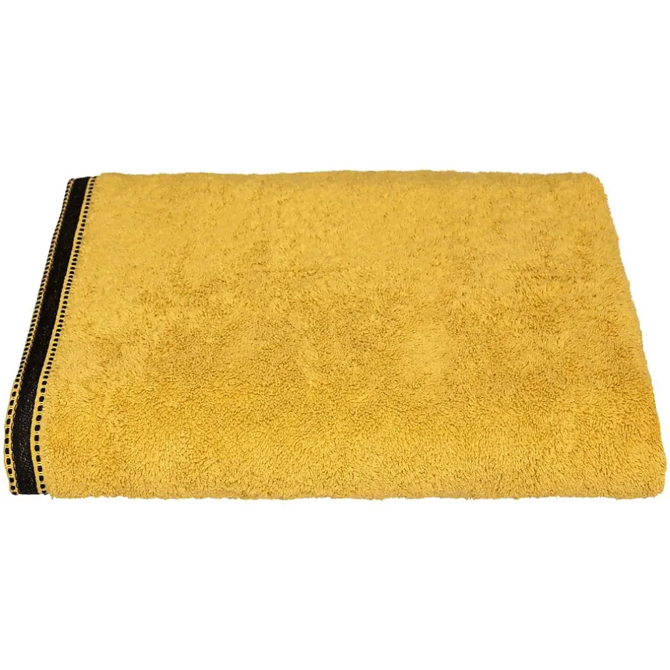 Atmosphera Créateur D'Intérieur Drap de bain Joia - coton 550 gr/m² - jaune moutarde 100x150 cm - Atmosphera* Serviette De Toilette