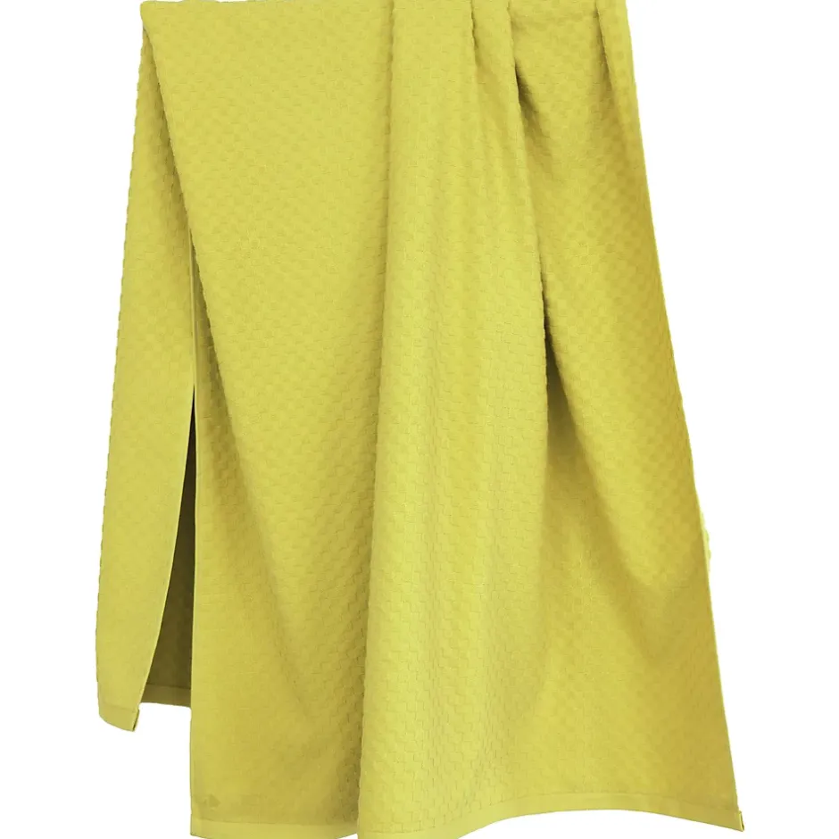 Linnea Drap de bain éponge coton 100x170 cm coton DAMA vert chartreuse