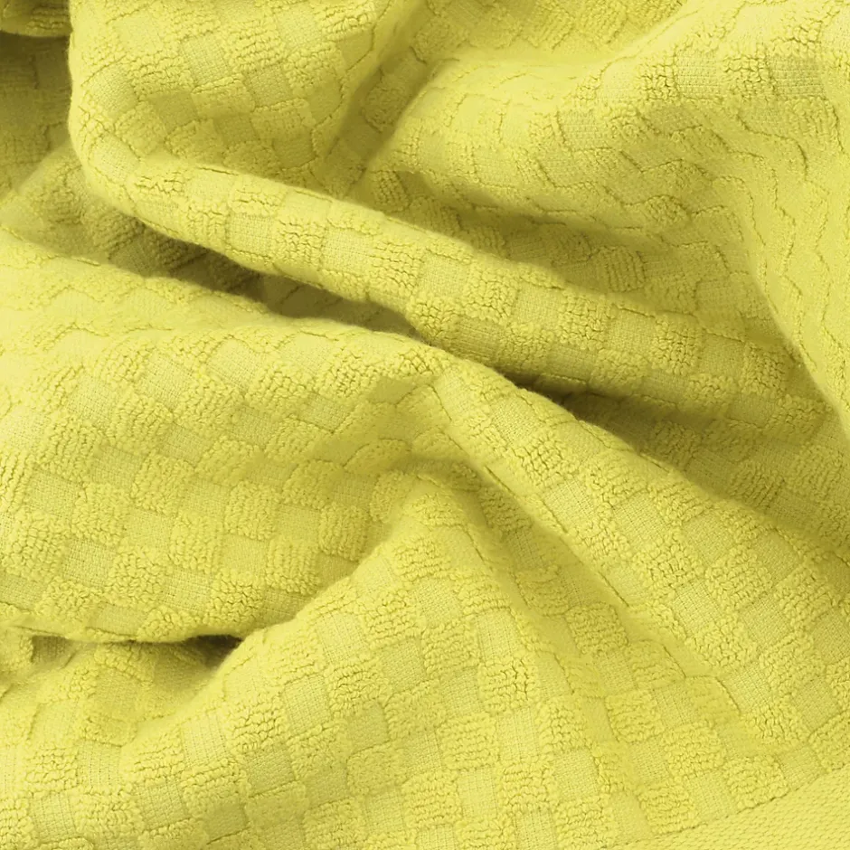 Linnea Drap de bain éponge coton 100x170 cm coton DAMA vert chartreuse