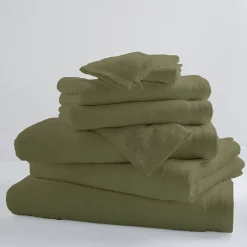 Tradilinge Drap De Bain Uni et Coloré (100x150 cm - Vert tilleul)