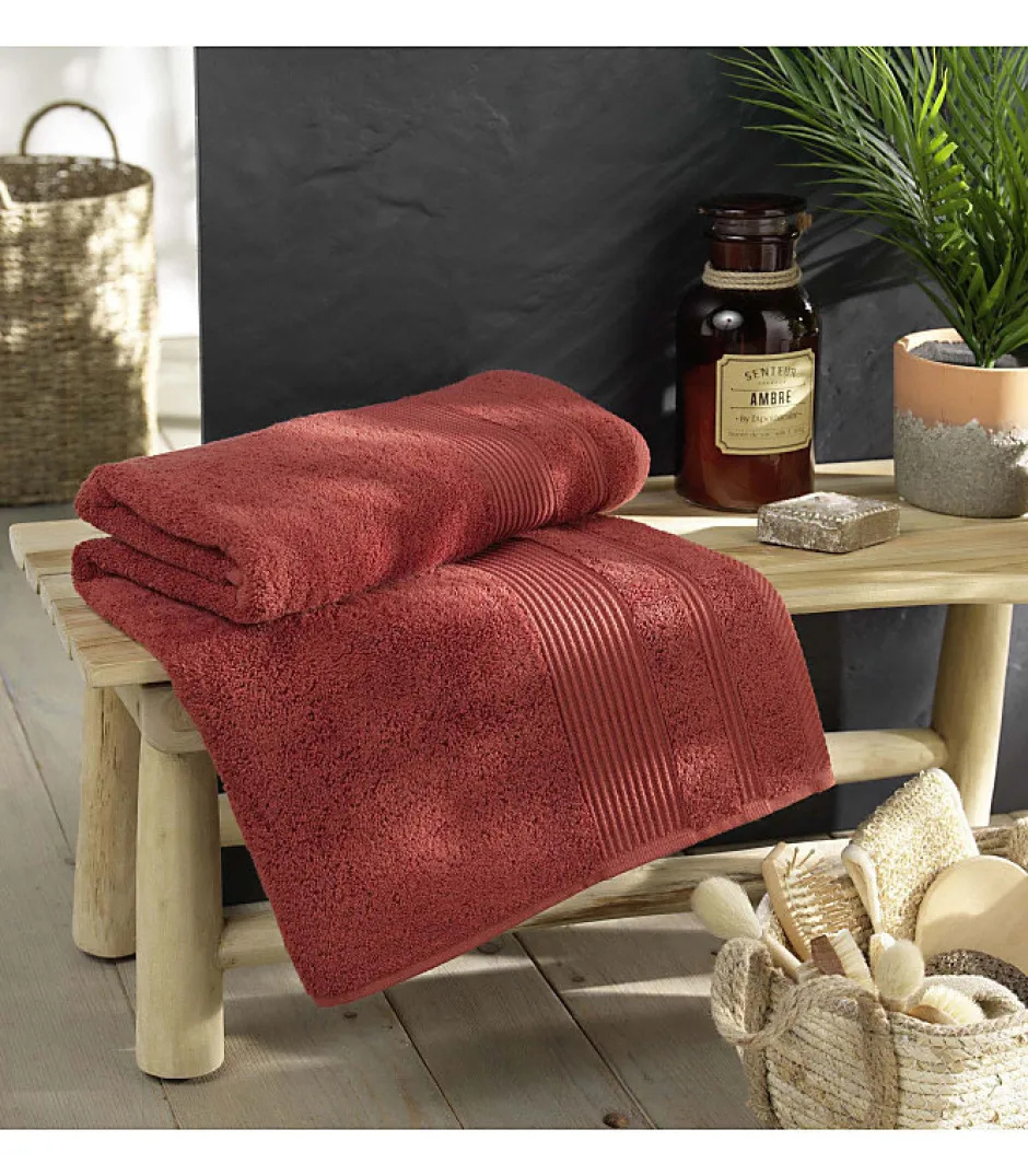 Douceur D'Intérieur Drap de Bain 90x150 cm 100% Coton Terracotta* Serviette De Bain