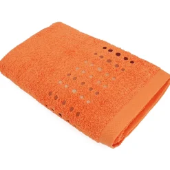 Linnea Drap de bain 100x150 cm coton 550g/m2 PURE POINTS Orange Butane* Serviette De Bain