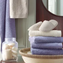 Linnea Drap de bain 100x150 cm coton peigné ALBA acier* Serviette De Bain