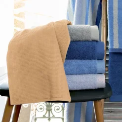 Linnea Drap de bain 90x160 cm nid d'abeille PURE WAFFLE 300 g/m² beige* Serviette De Bain
