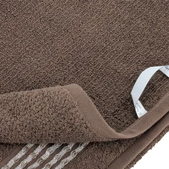 Linnea Drap de bain 100x150 cm pur coton INTENSE à bordures blanches couleur marron* Serviette De Bain