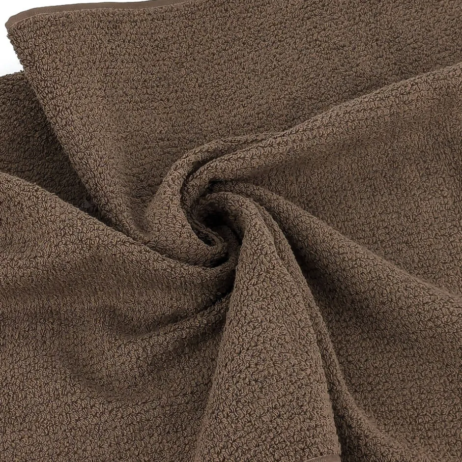 Linnea Drap de bain 100x150 cm pur coton INTENSE à bordures blanches couleur marron* Serviette De Bain
