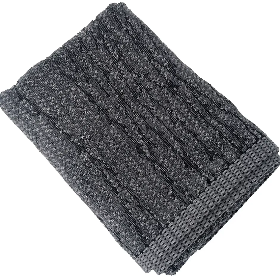 Linnea Drap de bain 100x150 cm pur coton collection OSAKA feuillage gris