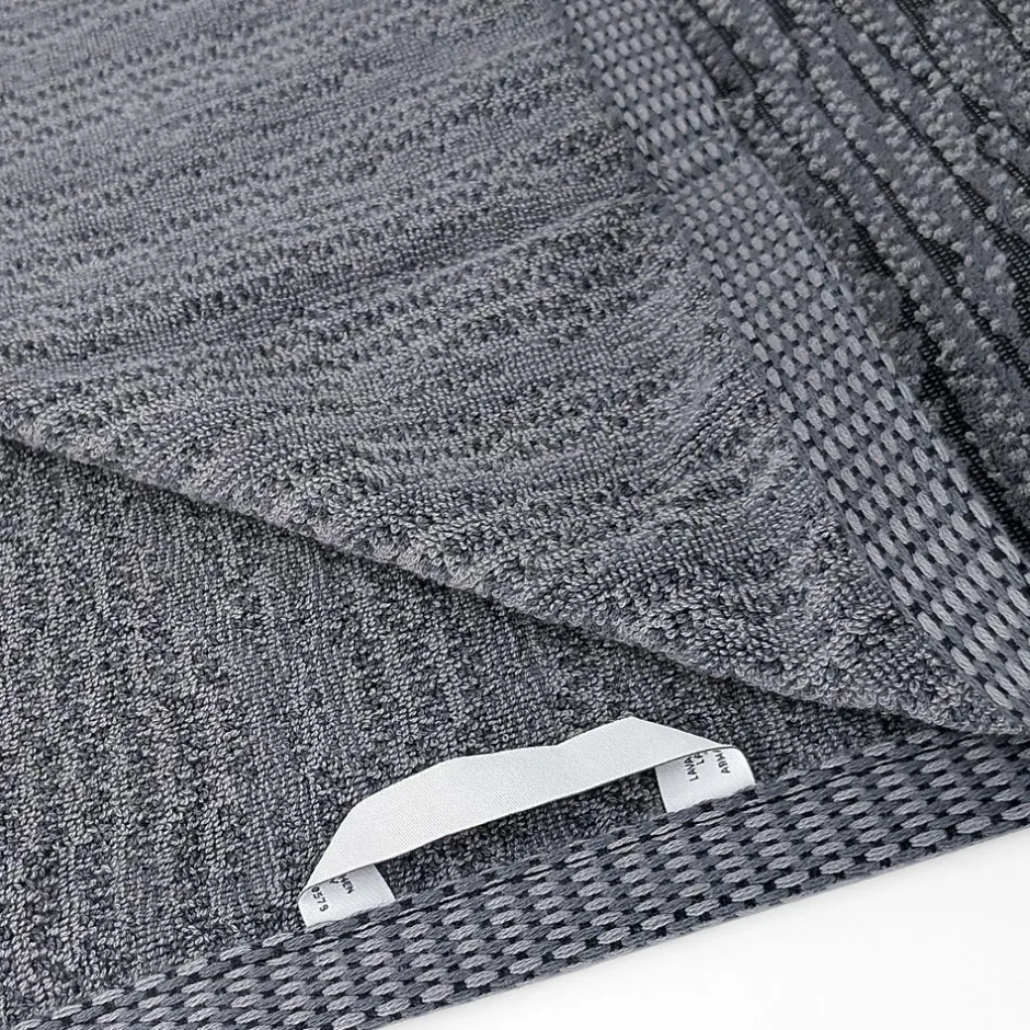 Linnea Drap de bain 100x150 cm pur coton collection OSAKA feuillage gris