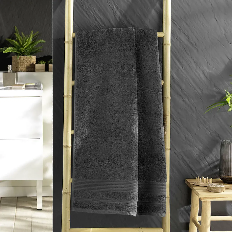 Douceur D'Intérieur Drap de douche 70 x 130 cm eponge unie tendresse Anthracite