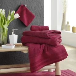 Douceur D'Intérieur Drap de douche 70 x 130 cm eponge unie tendresse Rubis
