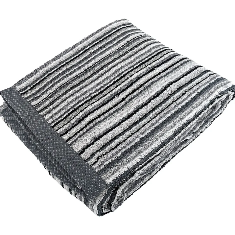 Linnea Drap de douche coton 500g/m2 PURE STRIPES II gris* Serviette De Bain