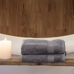 Linnea Drap de douche coton 550g/m2 70x130 cm NAÏA gris Ardoise