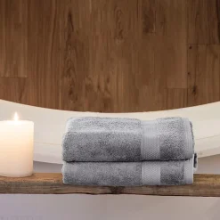 Linnea Drap de douche coton 550g/m2 70x130 cm NAÏA gris Perle* Serviette De Bain