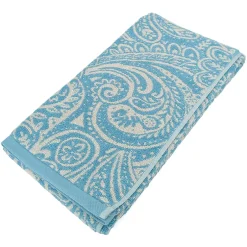 Linnea Drap de douche coton 70x140 cm motif mandala collection PLENTY bleu
