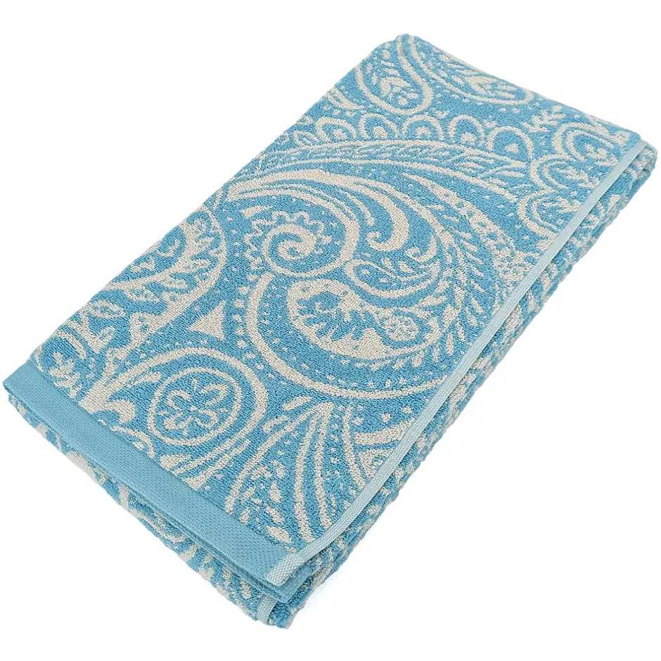 Linnea Drap de douche coton 70x140 cm motif mandala collection PLENTY bleu