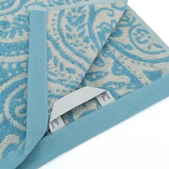 Linnea Drap de douche coton 70x140 cm motif mandala collection PLENTY bleu