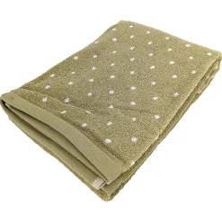Linnea Drap de douche en coton 70X140 cm collection EFFICIENT DOTS vert olive
