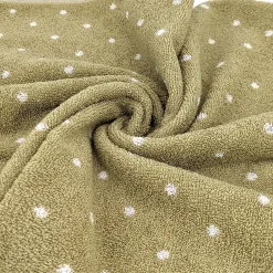 Linnea Drap de douche en coton 70X140 cm collection EFFICIENT DOTS vert olive