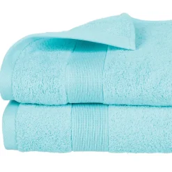 Atmosphera Créateur D'Intérieur Drap de douche Essentiel - coton 450 gr/m² - bleu aqua 70x130 cm - Atmosphera* Serviette De Toilette