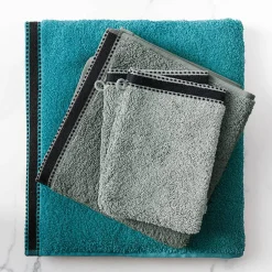 Atmosphera Créateur D'Intérieur Drap de douche Joia - coton 550 gr/m² - bleu canard 70x130 cm - Atmosphera* Serviette De Toilette