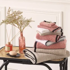 Atmosphera Créateur D'Intérieur Drap de douche Joia - coton 550 gr/m² - rose 70x130 cm - Atmosphera* Serviette De Toilette