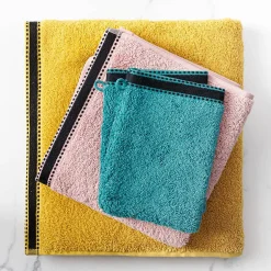 Atmosphera Créateur D'Intérieur Drap de douche Joia - coton 550 gr/m² - jaune moutarde 70x130 cm - Atmosphera* Serviette De Toilette