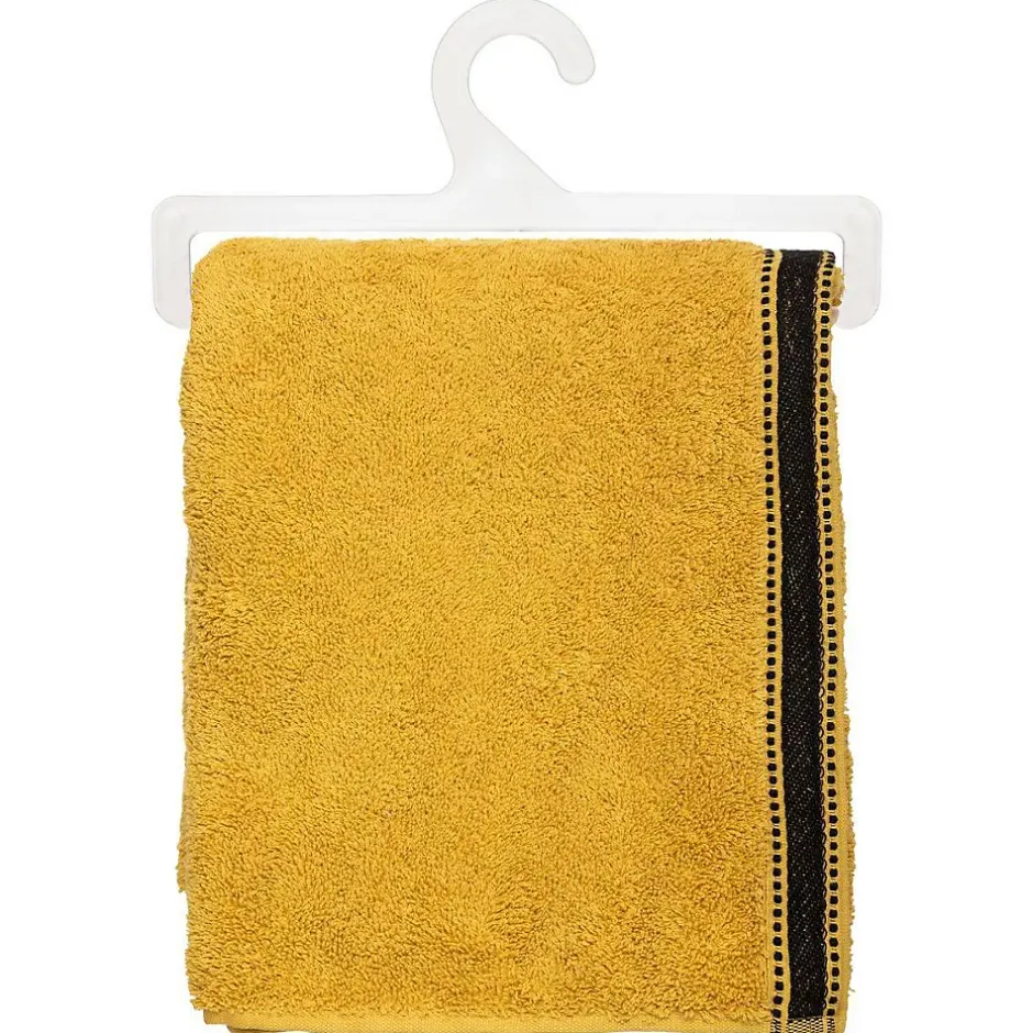 Atmosphera Créateur D'Intérieur Drap de douche Joia - coton 550 gr/m² - jaune moutarde 70x130 cm - Atmosphera* Serviette De Toilette