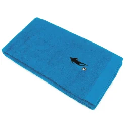 Linnea Drap de douche 70x140 cm coton 550g/m2 PURE FOOTBALL Bleu Turquoise
