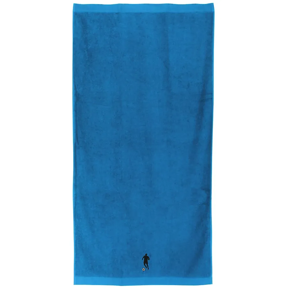 Linnea Drap de douche 70x140 cm coton 550g/m2 PURE FOOTBALL Bleu Turquoise
