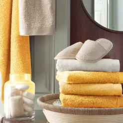 Linnea Drap de douche 70x140 cm coton peigné ALBA or* Serviette De Bain