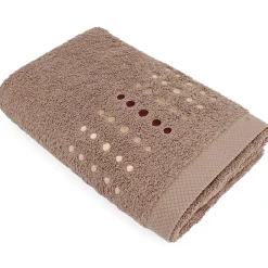 Linnea Drap de douche 70x140 cm coton 550g/m2 PURE POINTS Marron Taupe