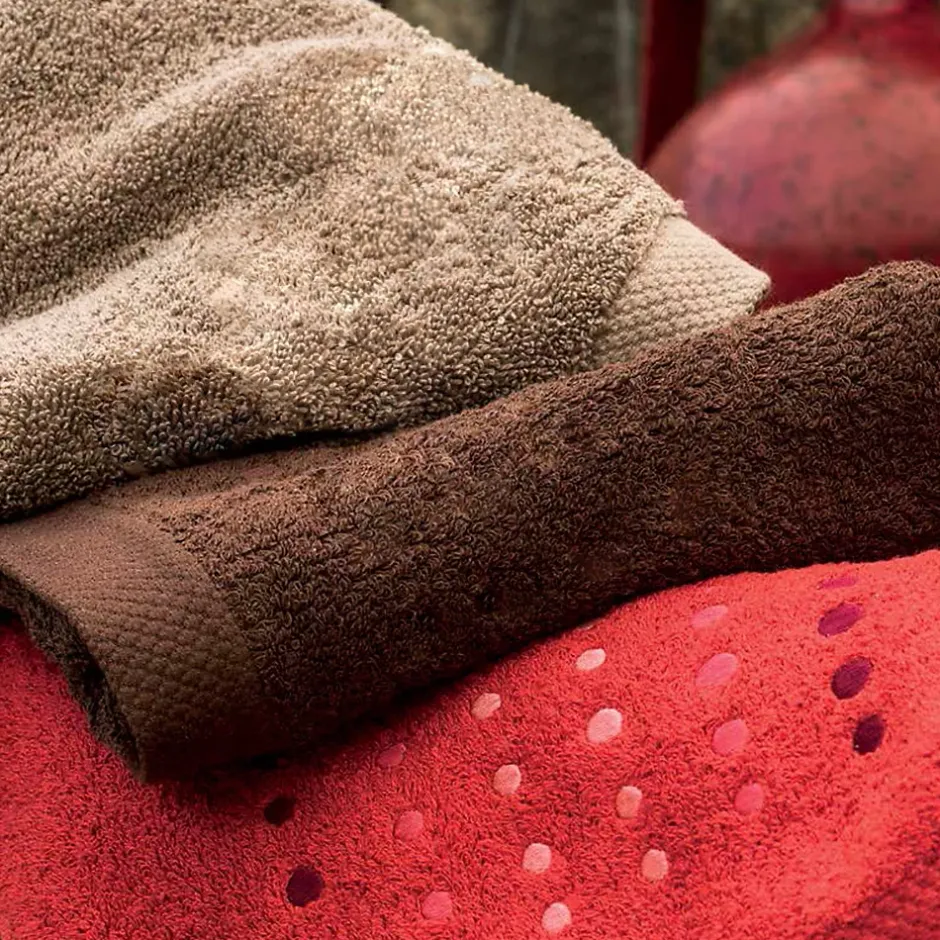 Linnea Drap de douche 70x140 cm coton 550g/m2 PURE POINTS Marron Taupe